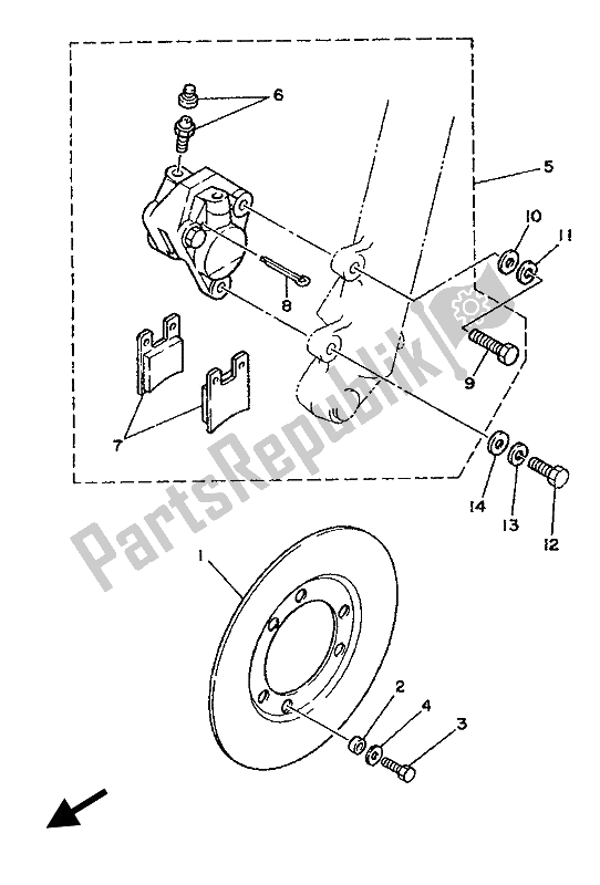 Tutte le parti per il Pinza Freno Anteriore del Yamaha TY 250Z 1993