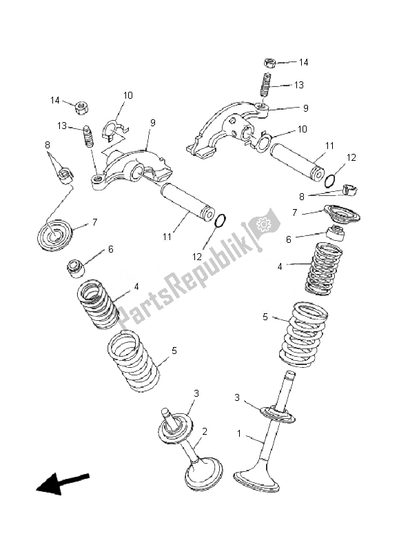 Toutes les pièces pour le Soupape du Yamaha YFM 350 Grizzly 2X4 2010