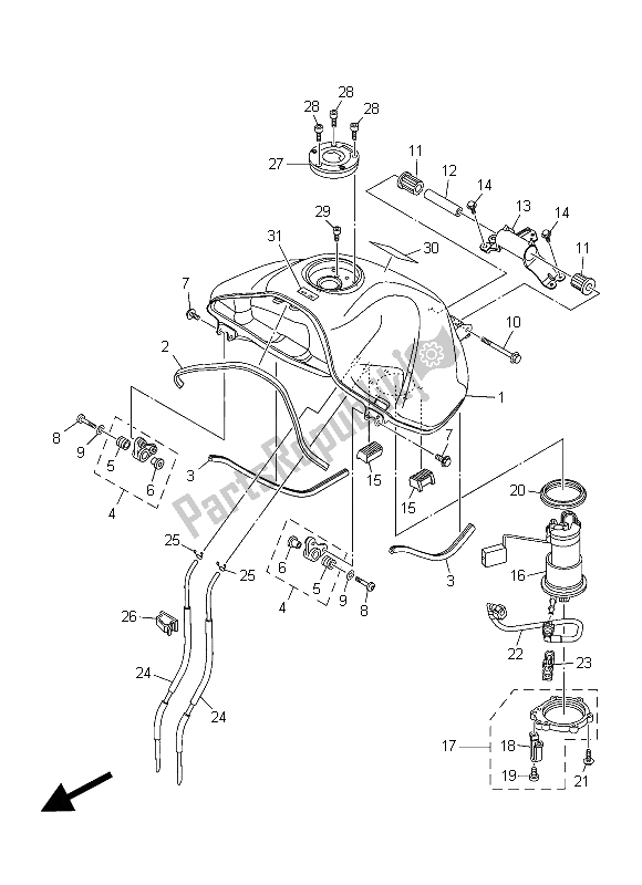 Tutte le parti per il Carburante del Yamaha XT 1200Z 2015