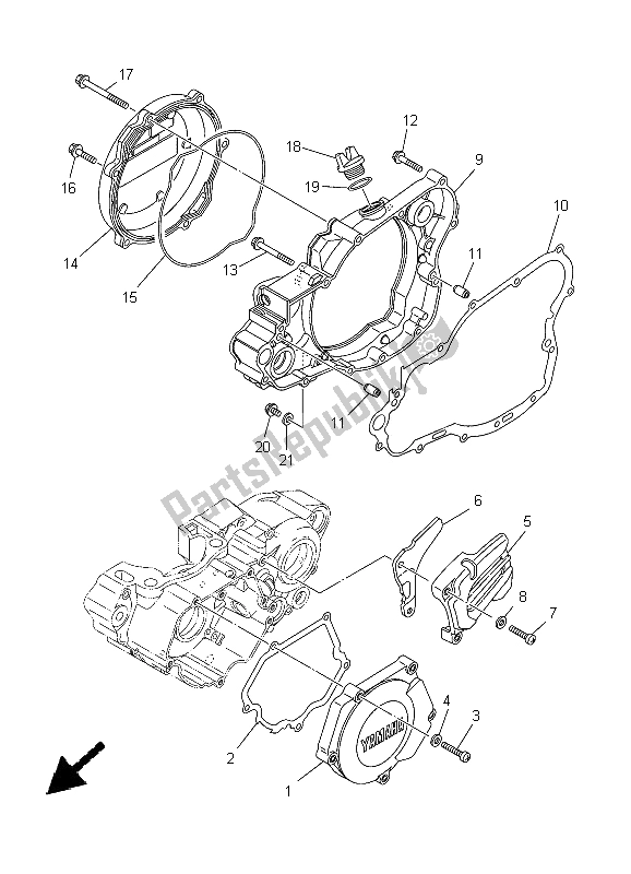 Todas las partes para Tapa Del Cárter 1 de Yamaha YZ 250 2005