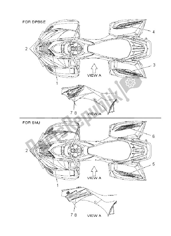 All parts for the Graphics of the Yamaha YFM 350X Wolverine 2X4 2009