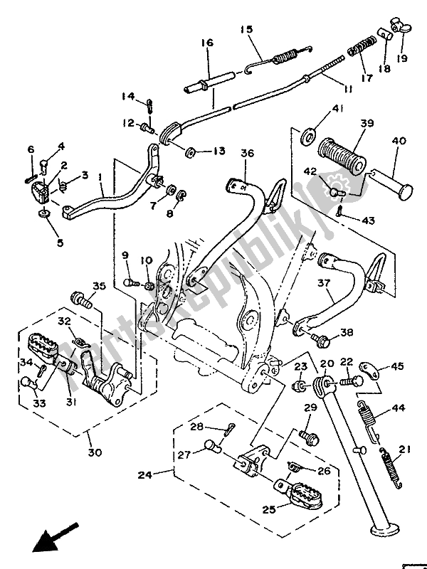 Todas las partes para Soporte Y Reposapiés de Yamaha XT 350 1992