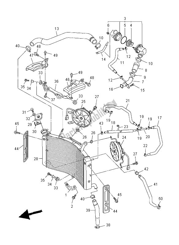 Tutte le parti per il Tubo Del Radiatore del Yamaha FZ8 NA 800 2012