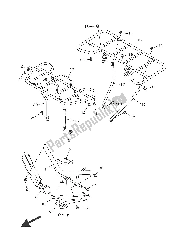 All parts for the Guard of the Yamaha YFM 700 FWA Grizzly 4X4 2016