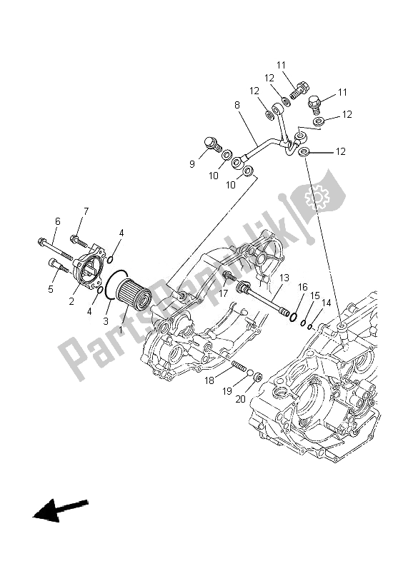 All parts for the Oil Cleaner of the Yamaha WR 250F 2007