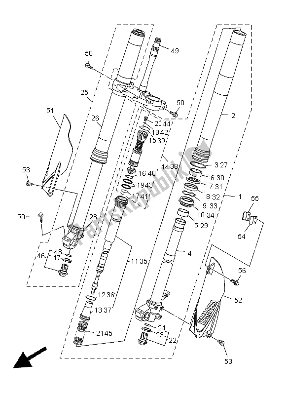 Tutte le parti per il Forcella Anteriore del Yamaha YZ 250F 2013
