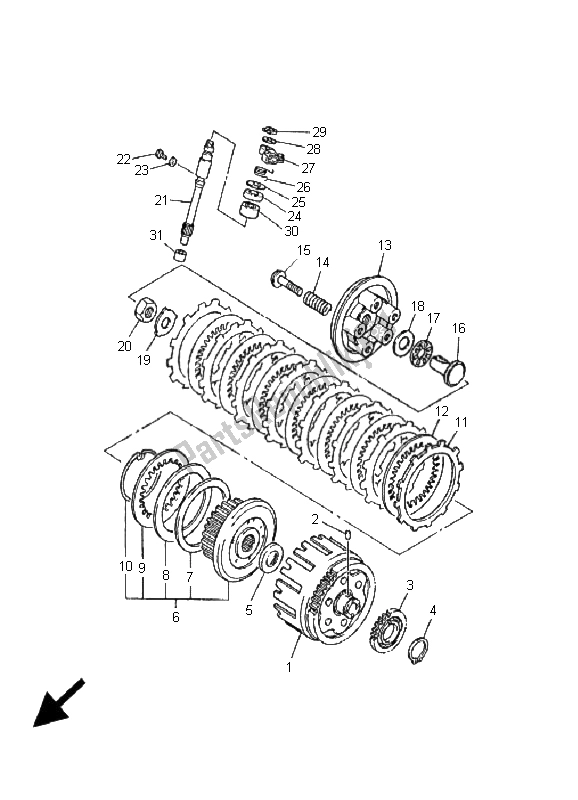 Toutes les pièces pour le Embrayage du Yamaha XJ 600N 2001