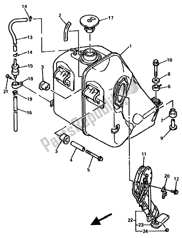 Tutte le parti per il Serbatoio Di Carburante del Yamaha GTS 1000A 1994