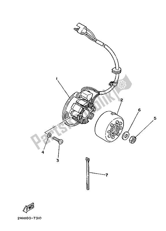 Toutes les pièces pour le Générateur du Yamaha YZ 250 1987