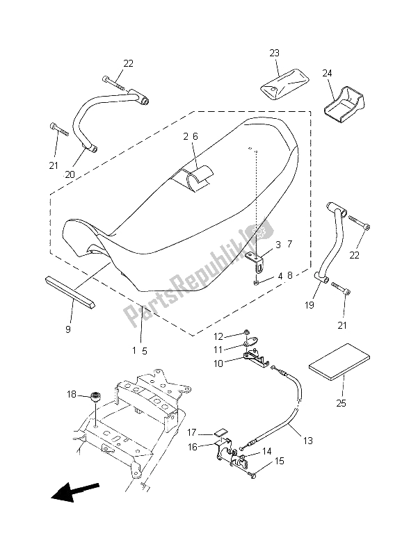 Toutes les pièces pour le Siège du Yamaha XT 660R 2006