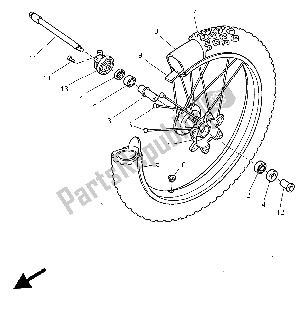 Todas las partes para Rueda Delantera de Yamaha TT 600R 1999