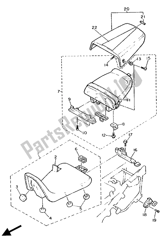 Todas las partes para Asiento de Yamaha FZR 600 Genesis 1990