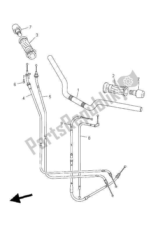 Todas as partes de Manivela E Cabo De Direção do Yamaha FZS 1000 Fazer 2002