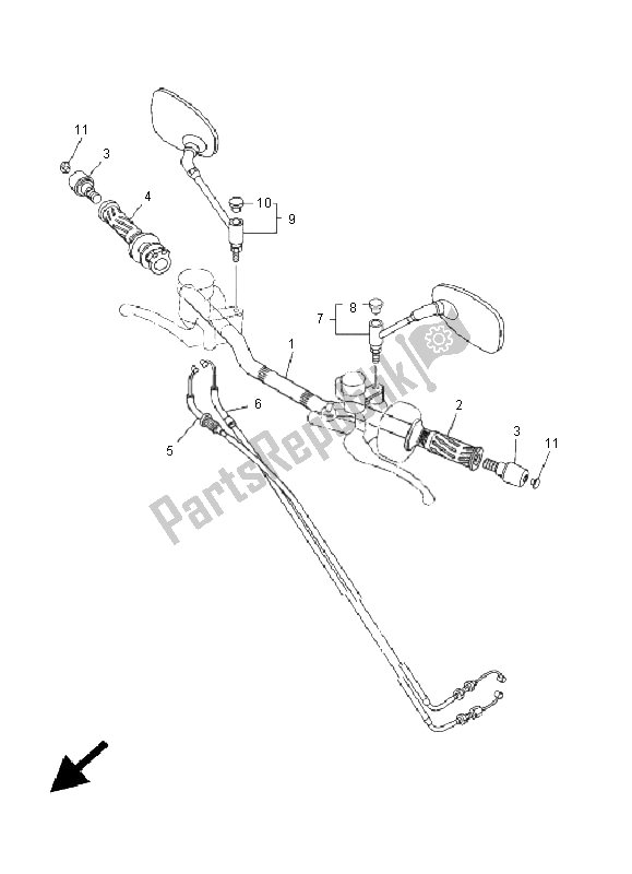 Wszystkie części do Uchwyt Kierownicy I Kabel Yamaha MT 01 1670 2005