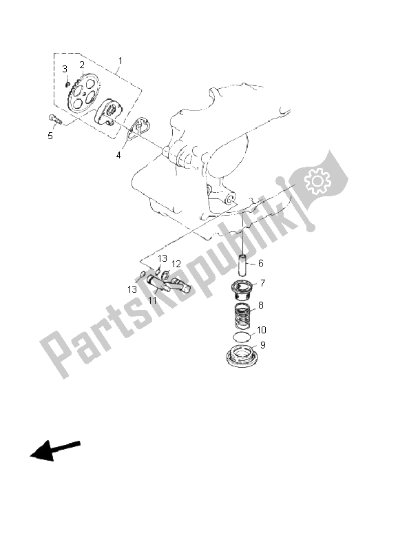 All parts for the Oil Pump of the Yamaha YFM 125 Breeze 2003