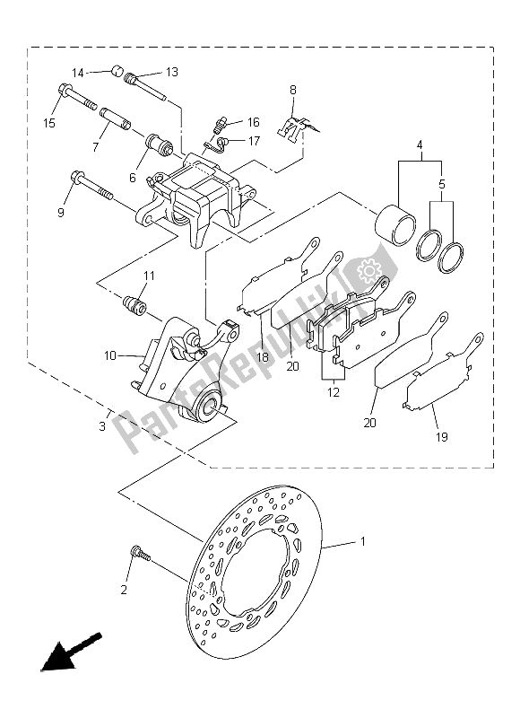 Tutte le parti per il Pinza Freno Posteriore del Yamaha XJ 6 NA 600 2014