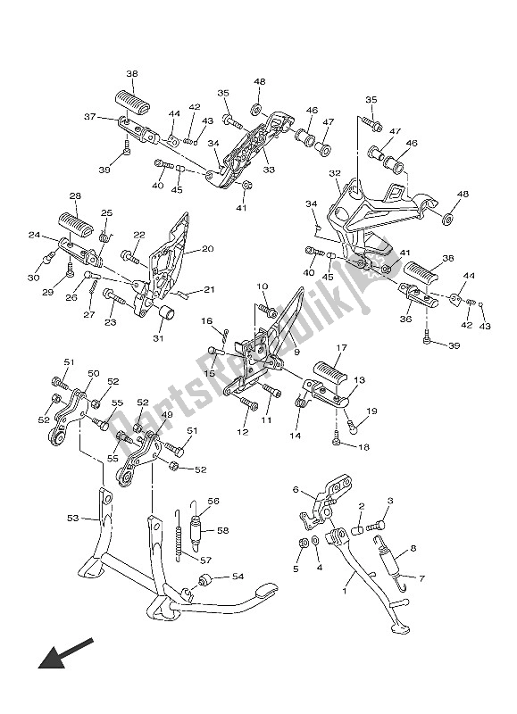 Toutes les pièces pour le Support Et Repose-pieds du Yamaha FJR 1300 AS 2016