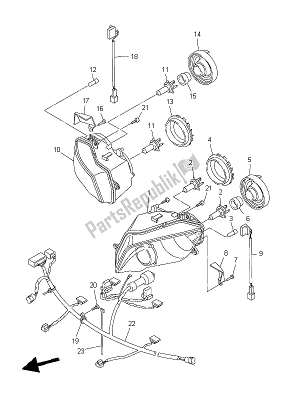 Tutte le parti per il Faro del Yamaha YZF R1S 1000 2006