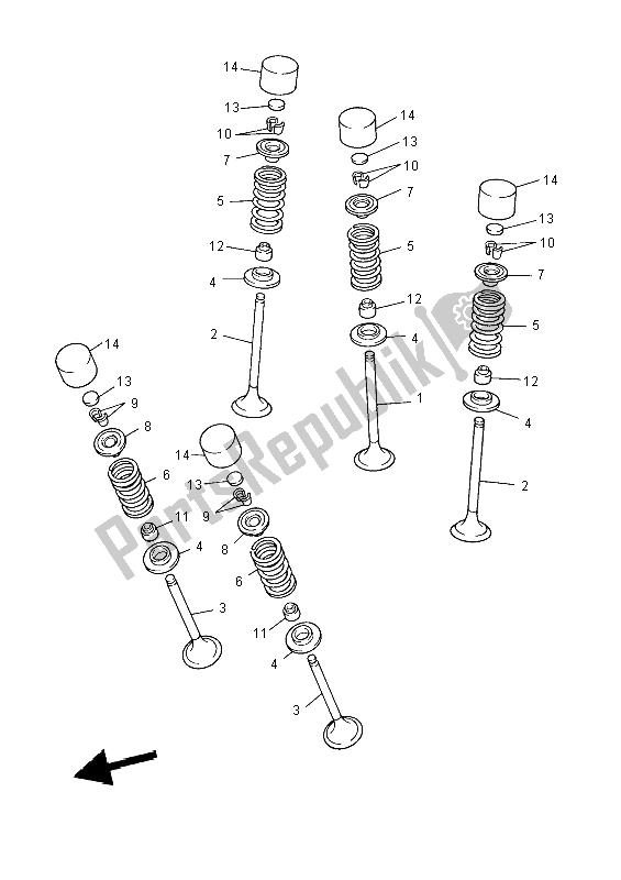 All parts for the Valve of the Yamaha YFZ 450R 2014