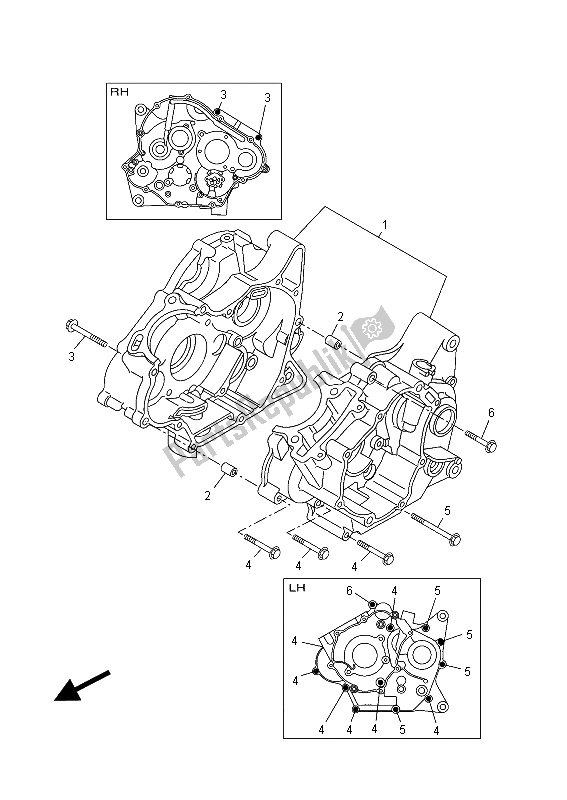 All parts for the Crankcase of the Yamaha YZF R 125 2015