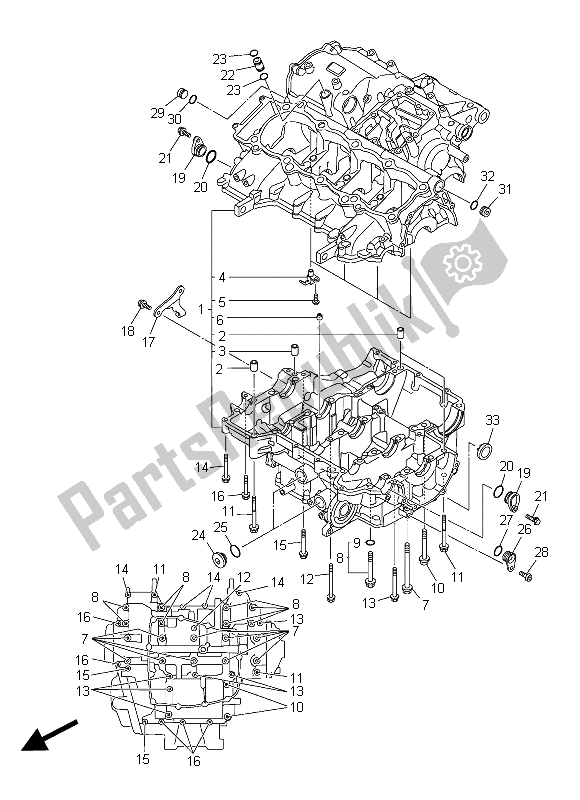 Toutes les pièces pour le Carter du Yamaha YZF R1M 1000 2015