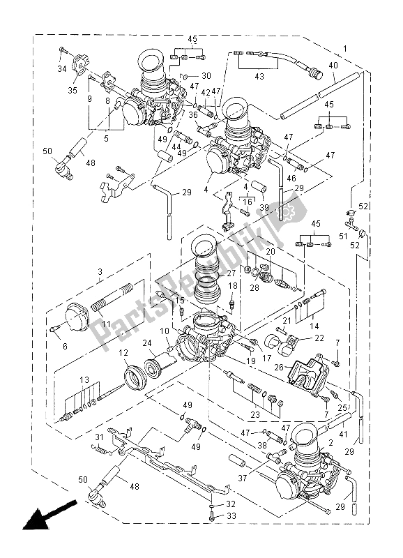 Toutes les pièces pour le Carburateur du Yamaha YZF R1 1000 2000
