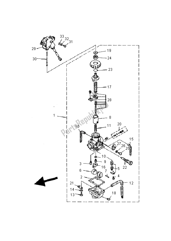 Toutes les pièces pour le Carburateur du Yamaha YFS 200 Blaster 2001