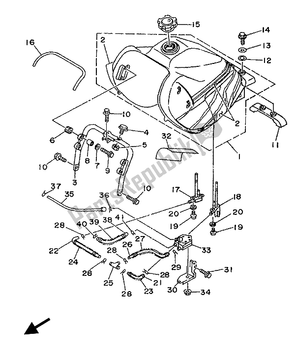 Tutte le parti per il Serbatoio Di Carburante del Yamaha XTZ 750 Supertenere 1994