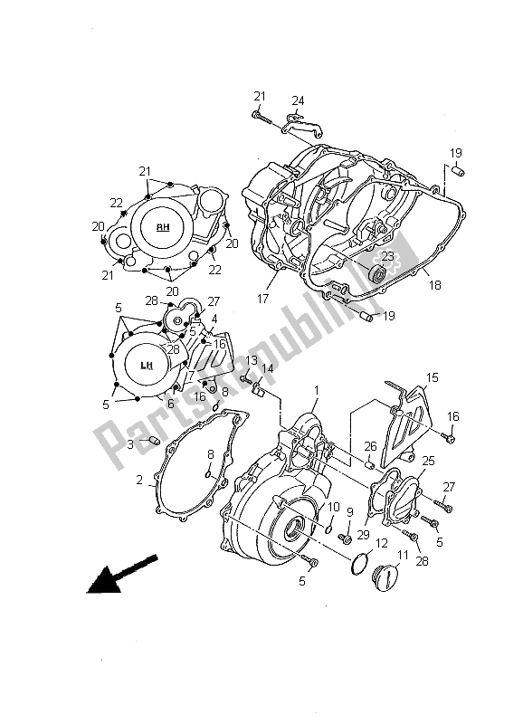 Todas las partes para Tapa Del Cárter 1 de Yamaha XT 600E 2000