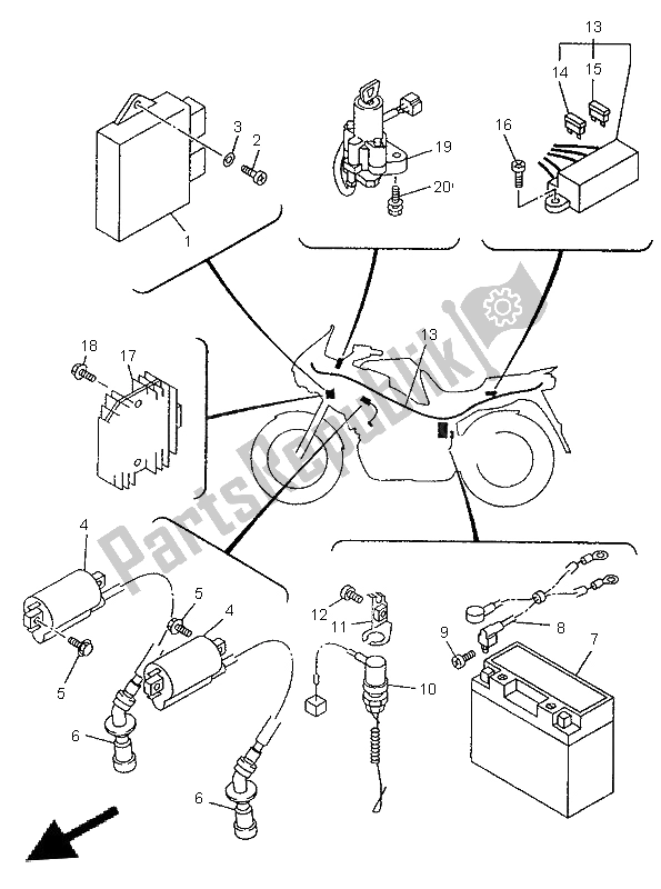 Todas las partes para Eléctrico 1 de Yamaha TDM 850 1996