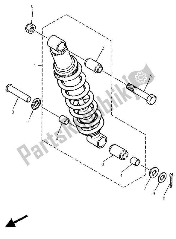 All parts for the Rear Suspension of the Yamaha XT 600E 1996