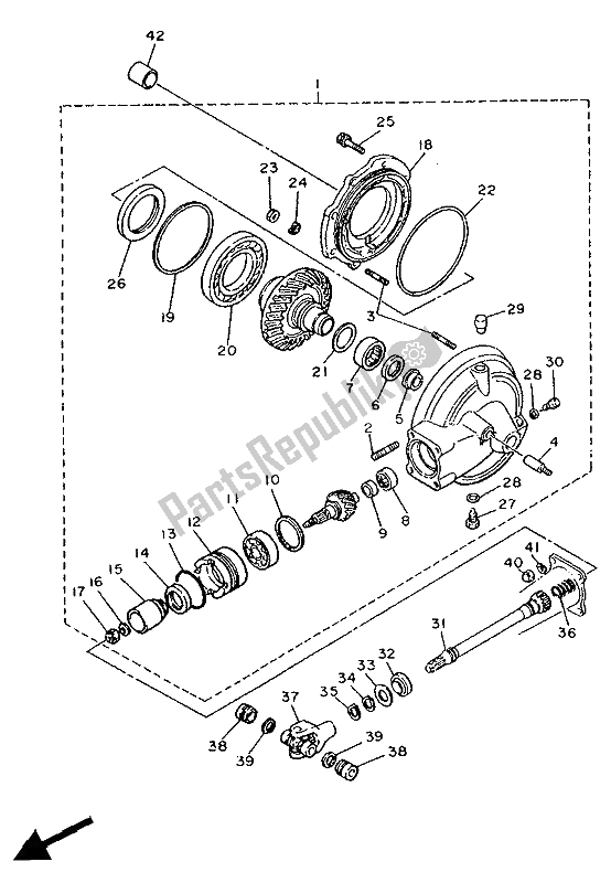 Toutes les pièces pour le Arbre De Transmission du Yamaha XV 750 Virago 1992