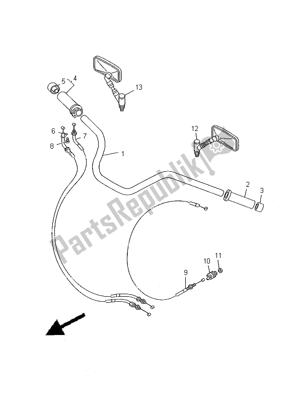 Todas las partes para Manija De Dirección Y Cable de Yamaha XVS 650A Dragstar Classic 2000