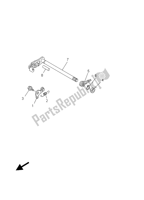 Todas as partes de Eixo De Mudança do Yamaha YBR 125K 2003