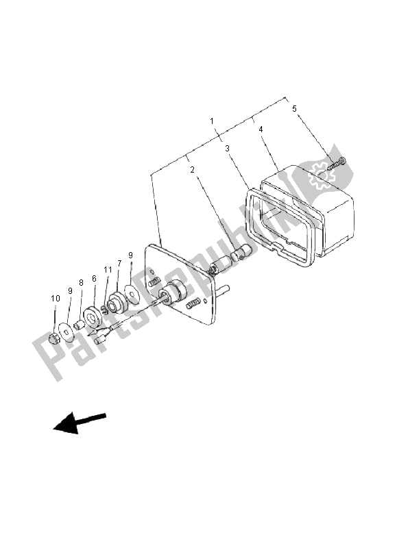 All parts for the Taillight 2 of the Yamaha YFM 600F Grizzly 4X4 2000