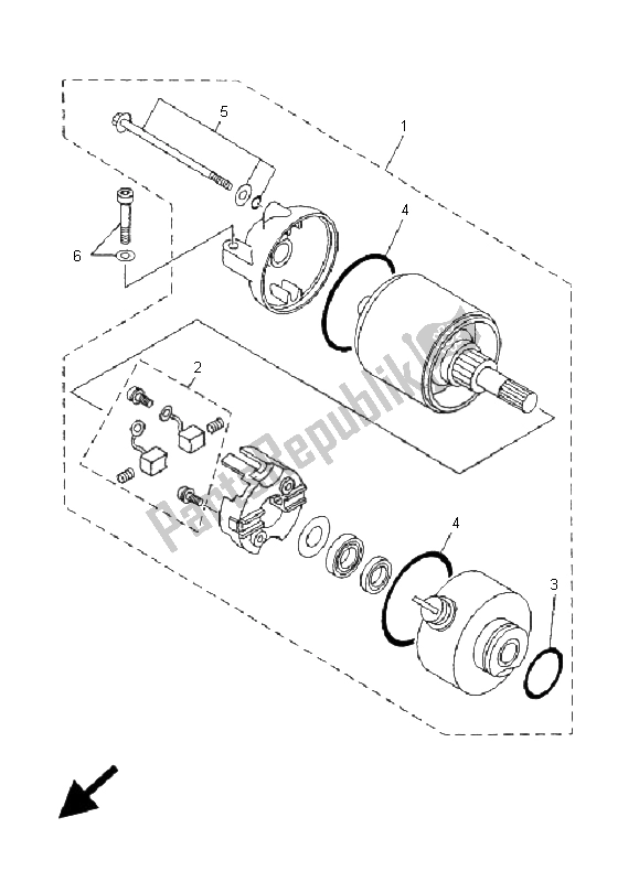 Toutes les pièces pour le Demarreur du Yamaha YP 125 RE Majesty 2006