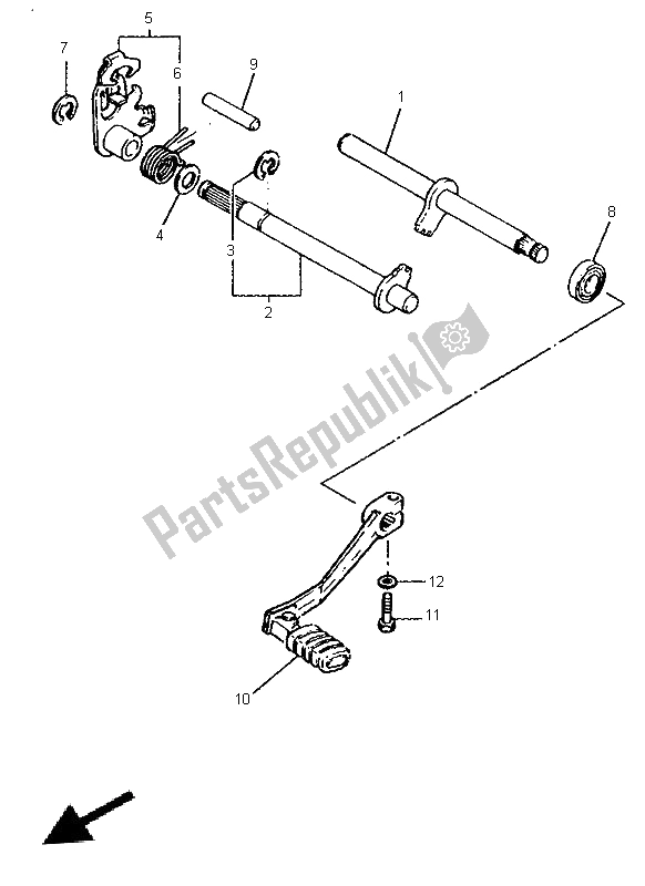 Todas las partes para Eje De Cambio de Yamaha TT 600E 1996