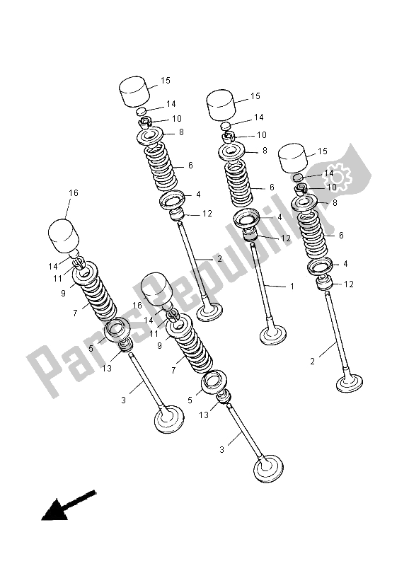 Toutes les pièces pour le Soupape du Yamaha YZF R1 1000 2000