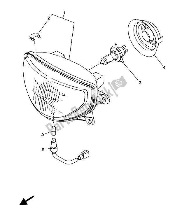 Toutes les pièces pour le Phare du Yamaha TZR 125 1993