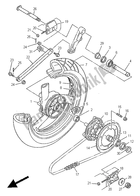 Todas las partes para Rueda Trasera de Yamaha XJR 1200 SP 1998