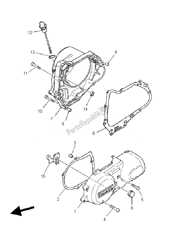 All parts for the Crankcase Cover 1 of the Yamaha YFM 50R 2007