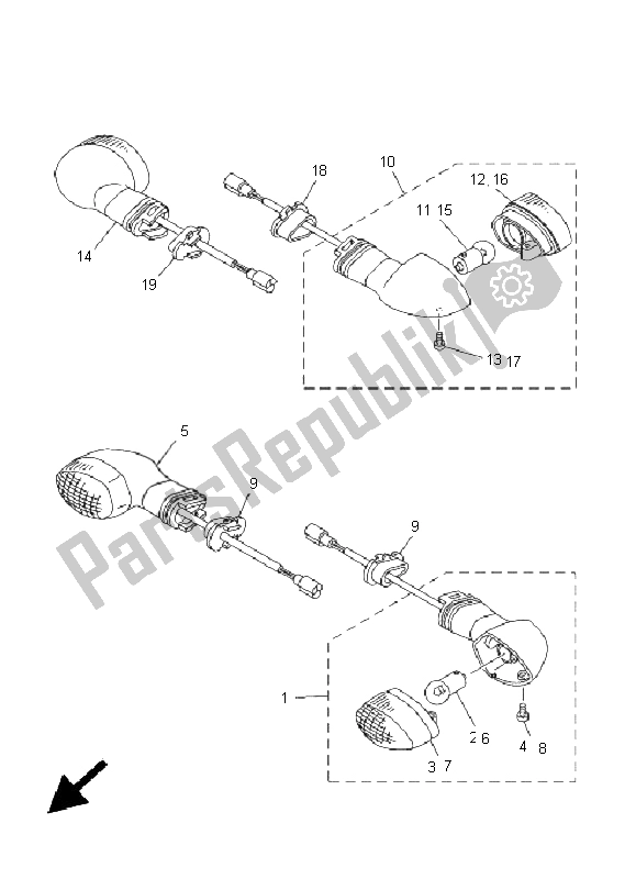 Tutte le parti per il Luce Lampeggiante del Yamaha TDM 900 2005