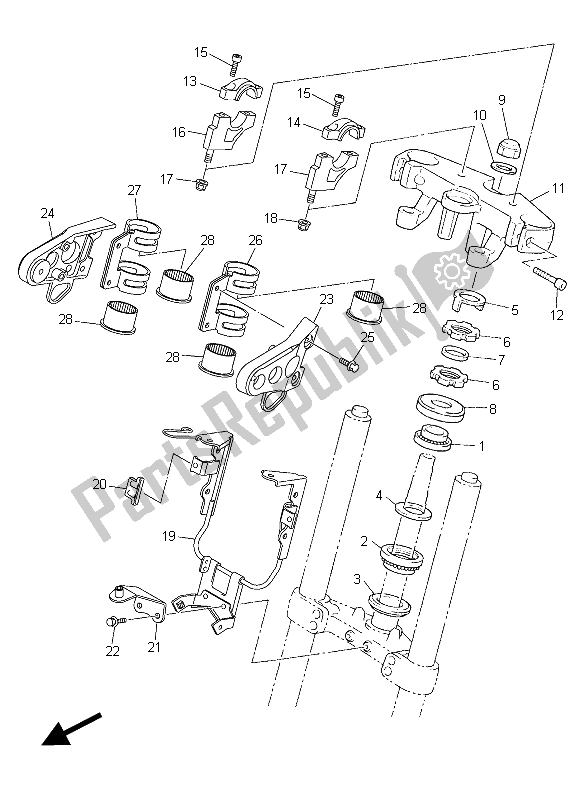 All parts for the Steering of the Yamaha XJR 1300C 2015