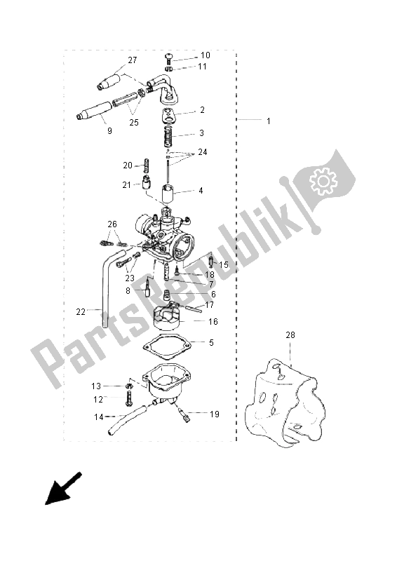 Alle onderdelen voor de Carburator van de Yamaha CW 50 RS BWS 2009