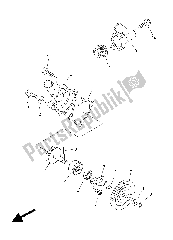 Toutes les pièces pour le Pompe à Eau du Yamaha WR 250X 2012