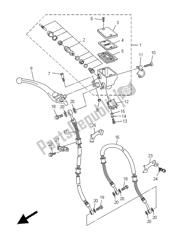 Todas as partes de Cilindro Mestre Dianteiro do Yamaha XJ 6F 600 2014