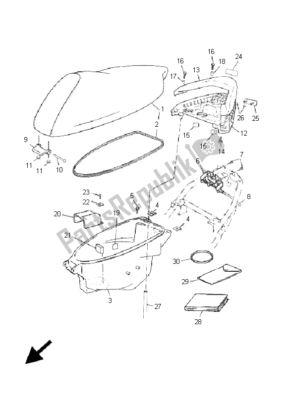 All parts for the Seat of the Yamaha CS 50 RR LC JOG 2007