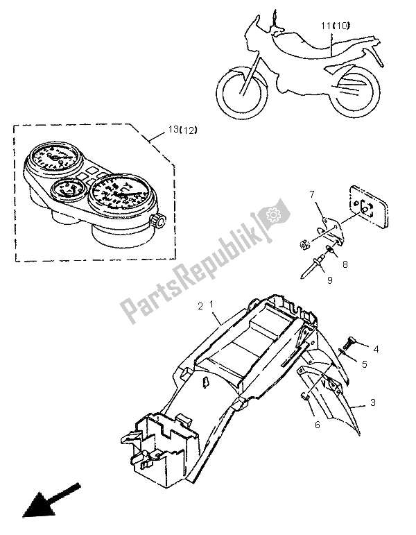 Wszystkie części do Alternatywne Podwozie (p? Etwa) Yamaha TDR 125 1996