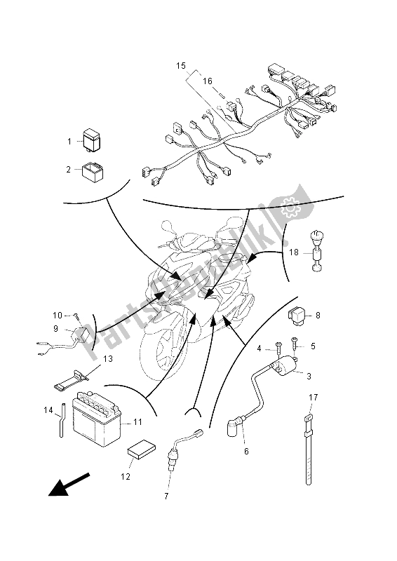 All parts for the Electrical 2 of the Yamaha NS 50 2015