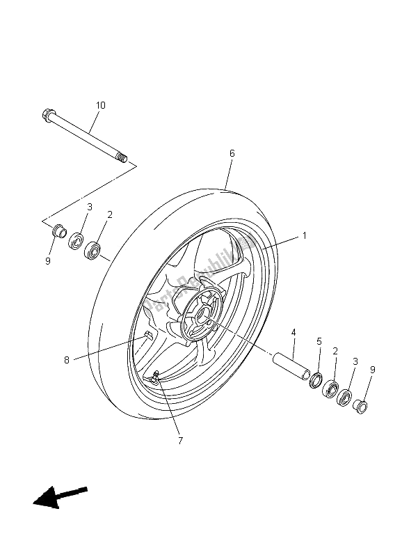 Tutte le parti per il Ruota Anteriore del Yamaha XJ6N 600 2009